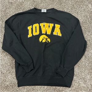 Stadium Athletics Black and Gold Iowa Crewneck Sweater